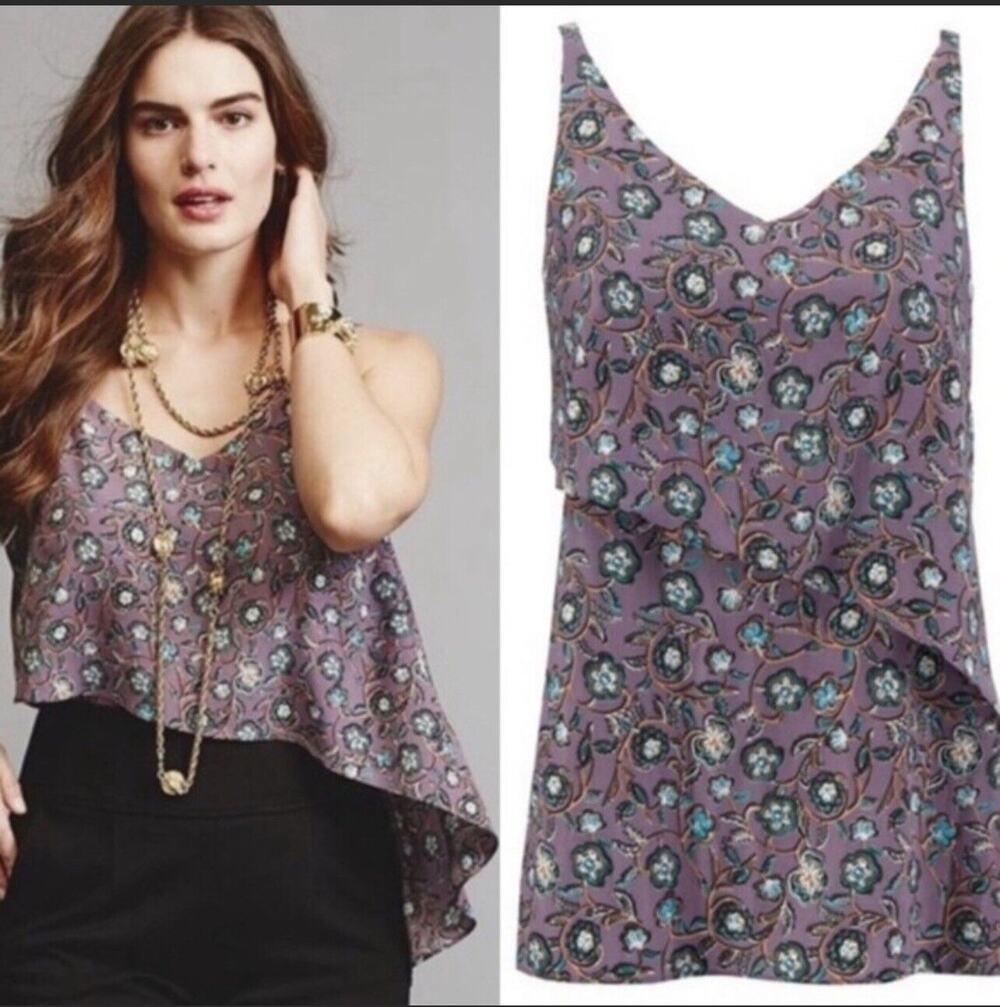 Cabi style 3453 Floral Scroll Work Cami Tank Top EUC size S